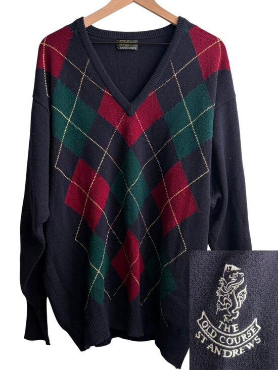 Lyle & Scott Other - VTG St Andrews Old Course Sweater Mens XL Argyle Wool Made in Scotland
